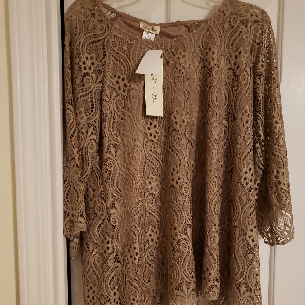 Ladies XL Brittany Black 3/4 inch sleeve blouse